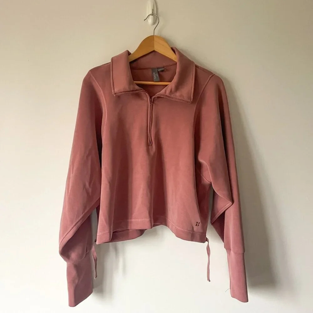 Sweaty Betty Sand Wash Half-Zip Sweatshirt Mauve Pink Size 16 - Picture 5 of 10